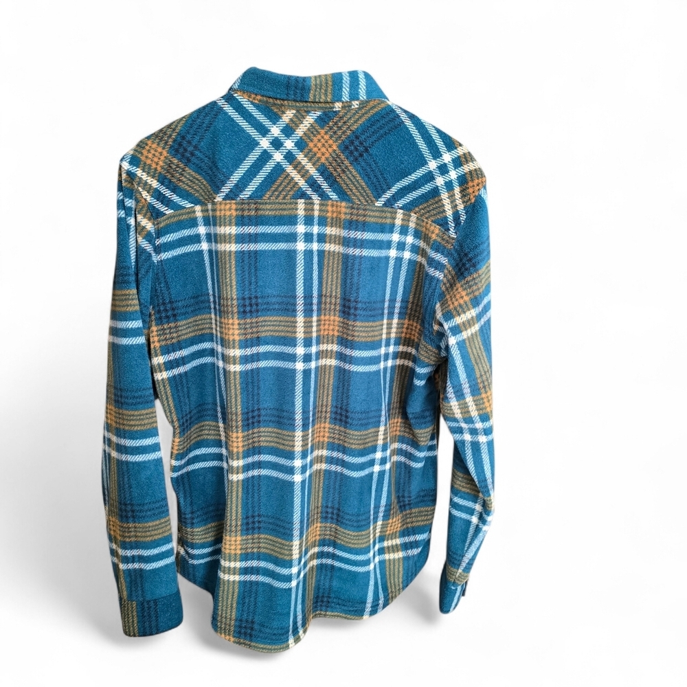 Dakota Grizzly Lars Arctic Fleece Snap Shirt Jacket Men's Large NWT Teal Plaid - Picture 3 of 8